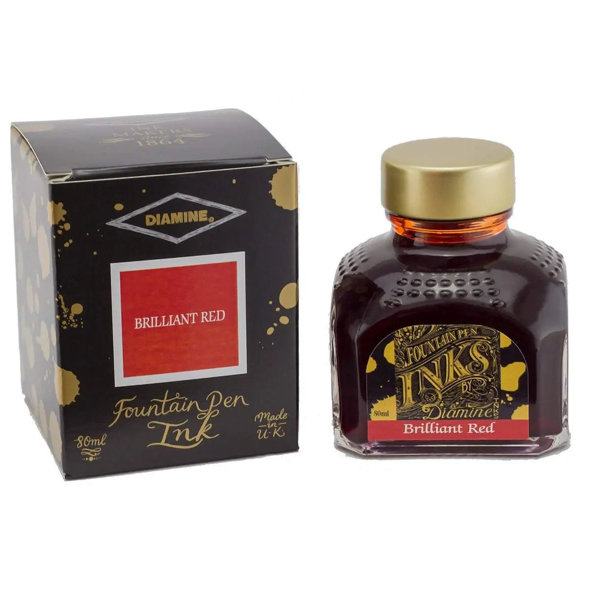 Diamine, Tintenglas Regular, 80 Ml, Brilliant Red 1