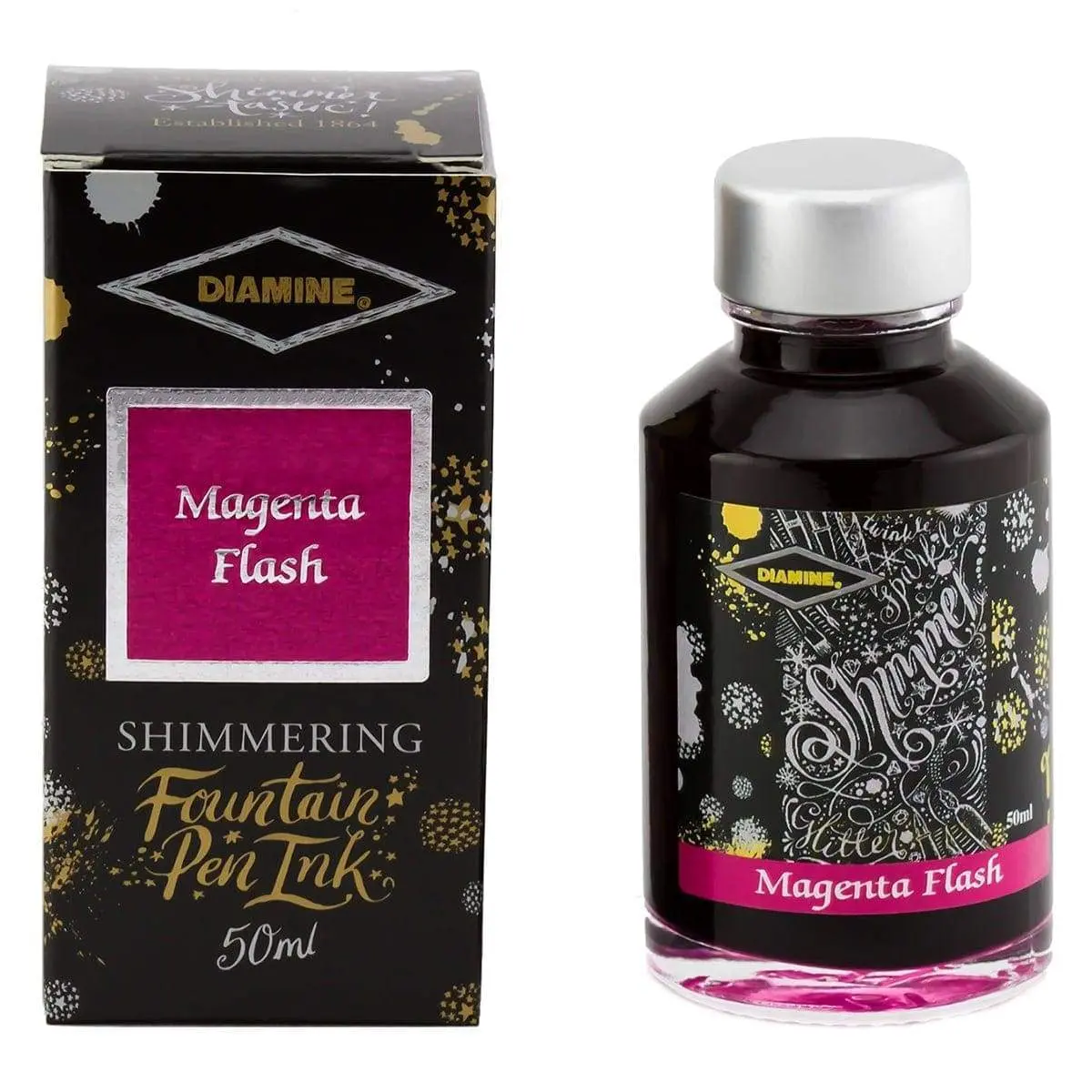 Diamine, Tintenglas Shimmering, 50 Ml, Magenta Flash 1