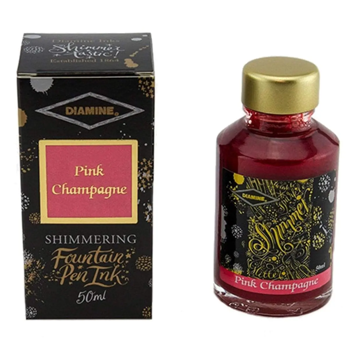 Diamine, Tintenglas Shimmering, 50 Ml, Pink Champagne 1