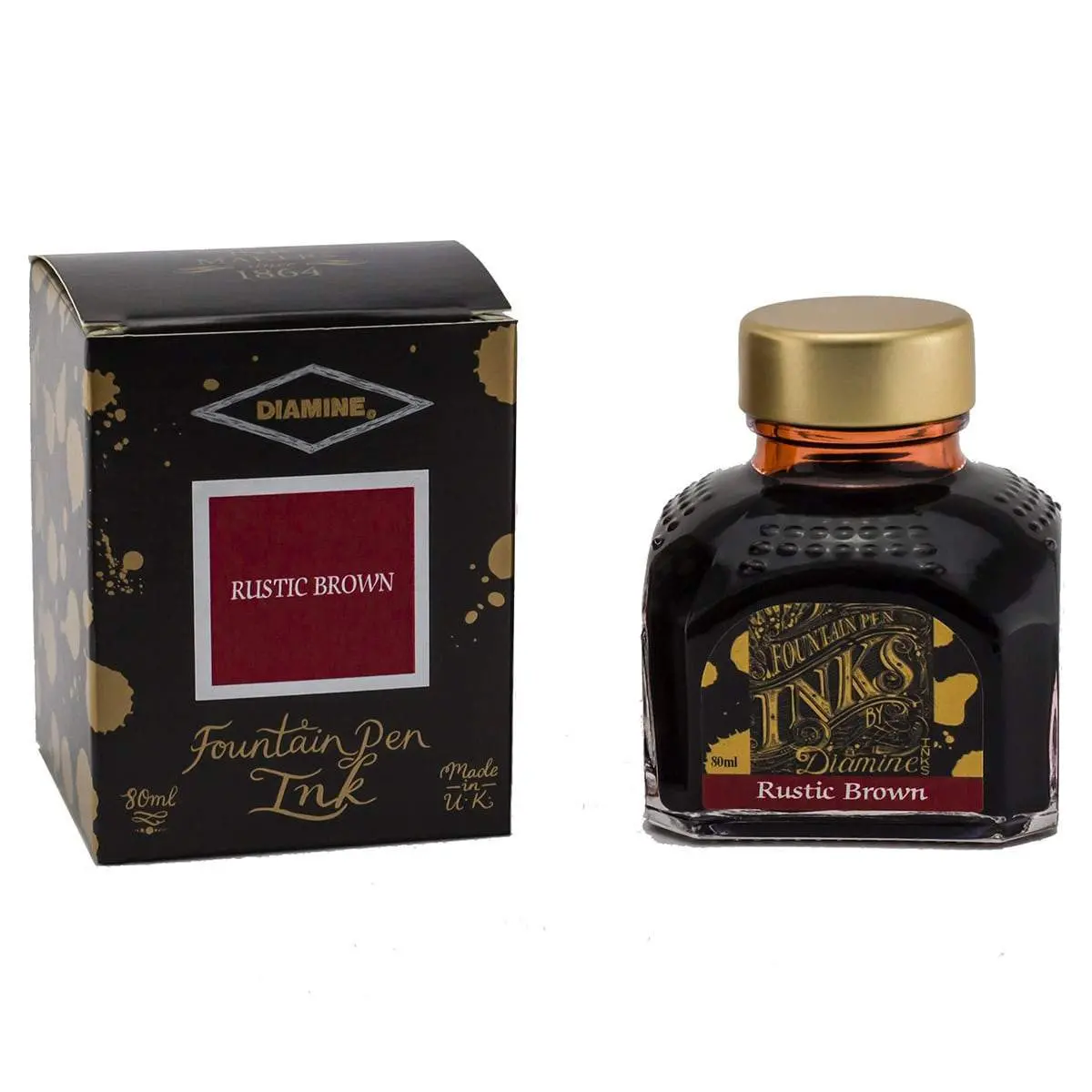 Diamine, Tintenglas Regular, 80 Ml, Rustic Brown 1