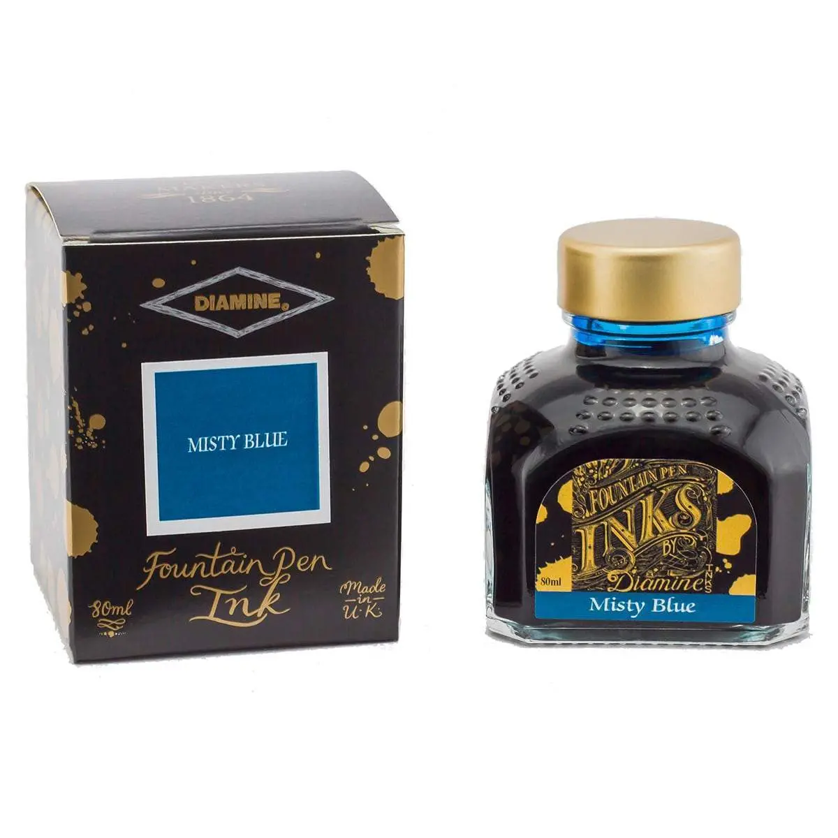 Diamine, Tintenglas Regular, 80 Ml, Misty Blue 1
