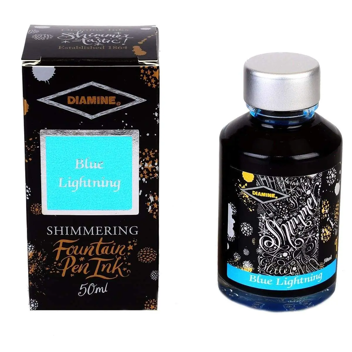 Diamine, Tintenglas Shimmering, 50 Ml, Blue Lightning 1