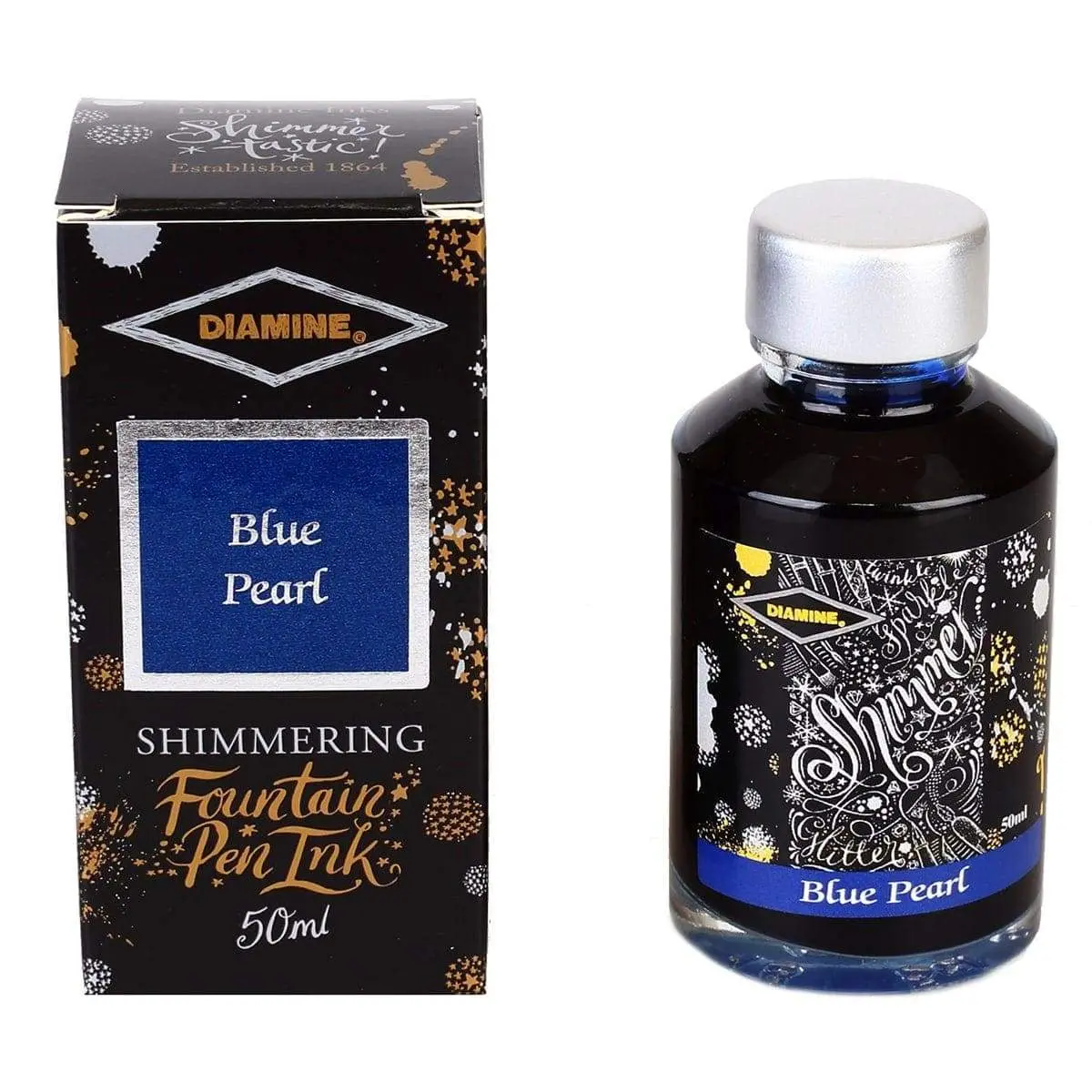 Diamine, Tintenglas Shimmering, 50 Ml, Blue Pearl 1