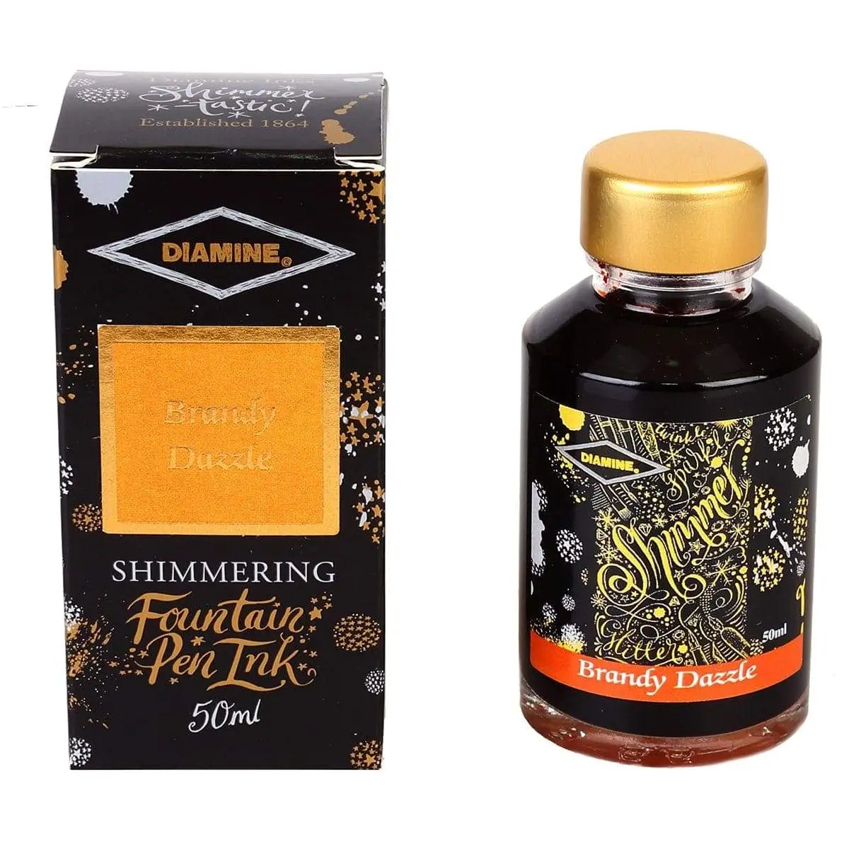 Diamine, Tintenglas Shimmering, 50 Ml, Brandy Dazzle 1