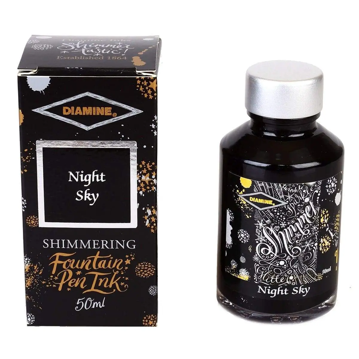 Diamine, Tintenglas Shimmering, 50 Ml, Night Sky 1