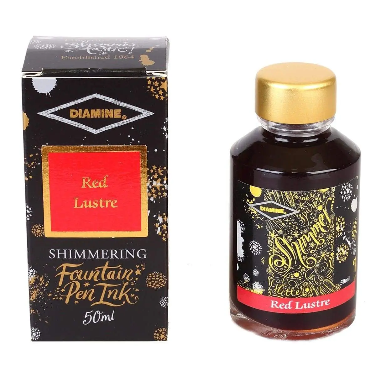 Diamine, Tintenglas Shimmering, 50 Ml, Red Lustre 1