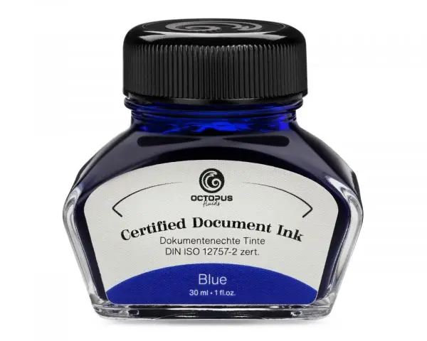 Octopus Fluids Füllhaltertinte Document Inks Blau Zertifiziert Nach Din Iso 12757-2 30 Ml 1