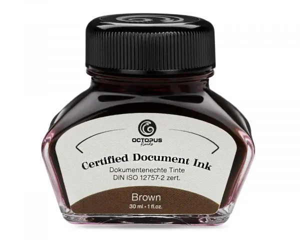 Octopus Fluids Dokumentenechte Füllhaltertinte Document Ink Braun Din Iso 12757-2 1