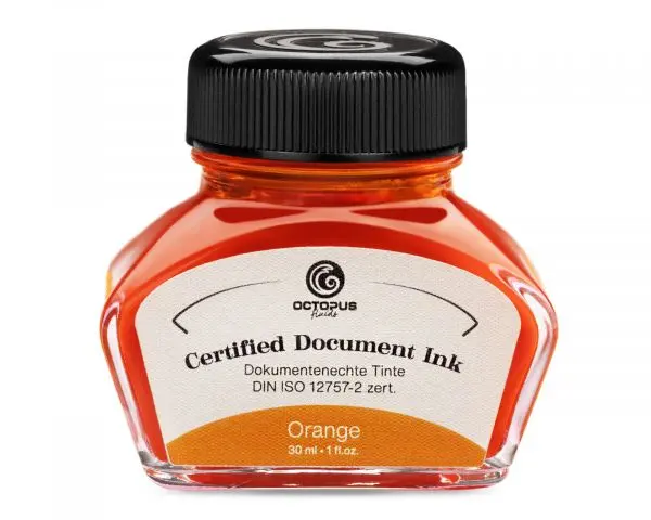 Octopus Fluids Dokumentenechte Füllhaltertinte Document Ink Orange Din Iso 12757-2 Zertifiziert 1