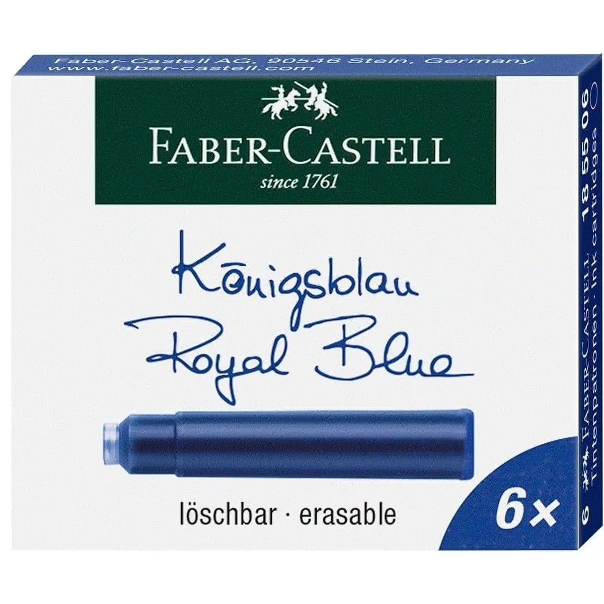 Faber-Castell, Tintenpatrone, 6 Stück, Blau 1