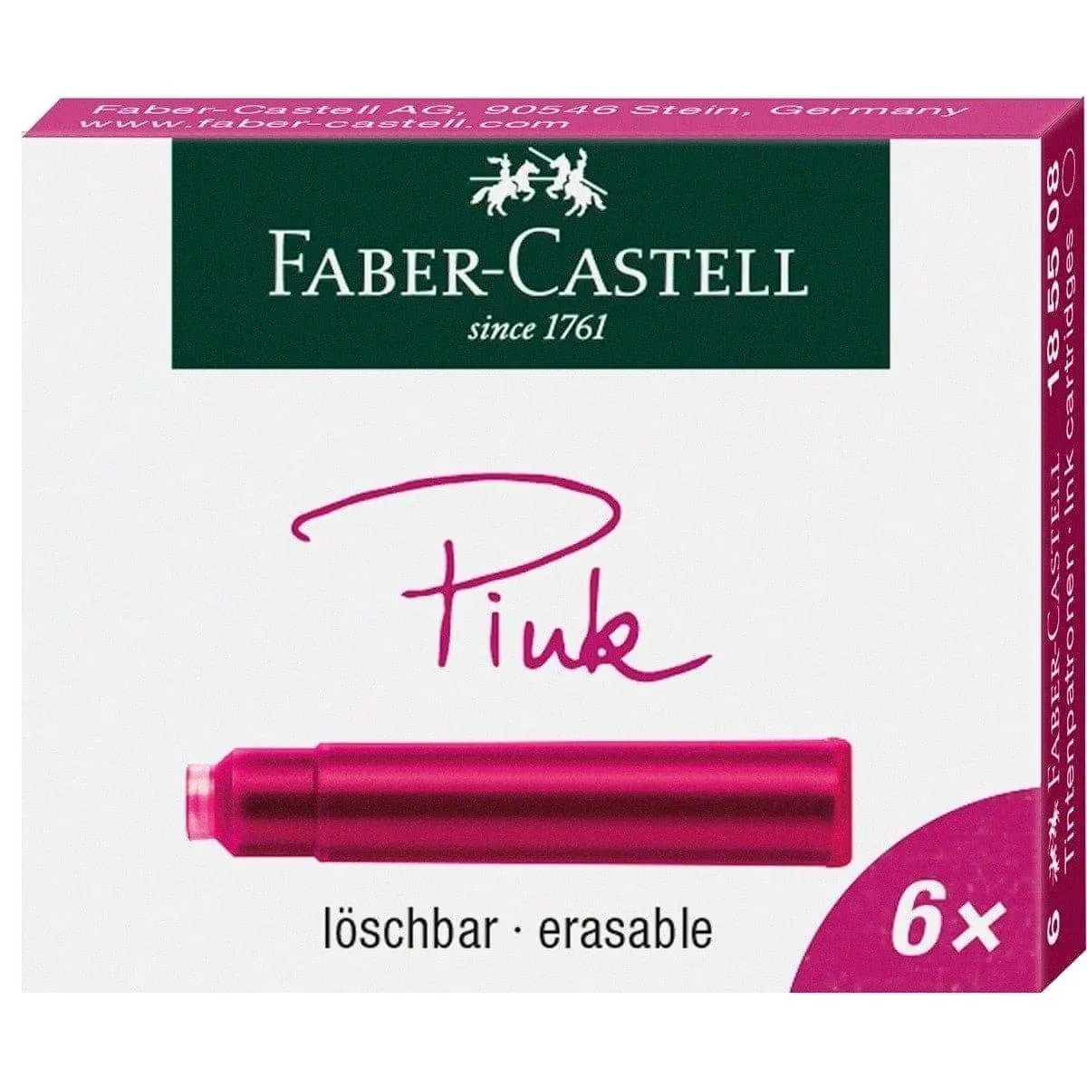 Faber-Castell, Tintenpatrone, 6 Stück, Pink-Rosa 1