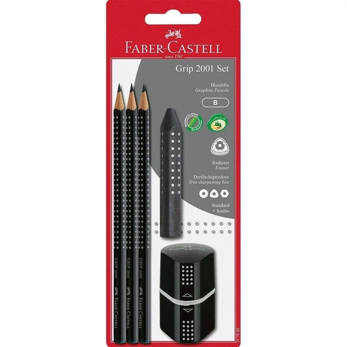 Faber-Castell, Bleistift Grip, 2001 Set, Schwarz 1