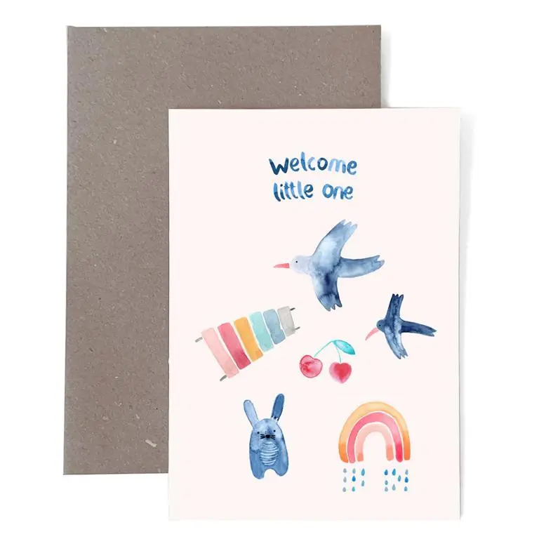Klappkarte Zur Geburt *Welcome Little One* 1