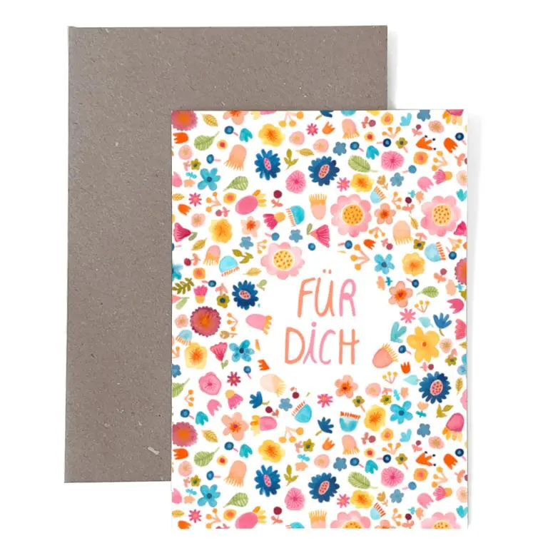 Klappkarte *Für Dich* Mit Blumen 1