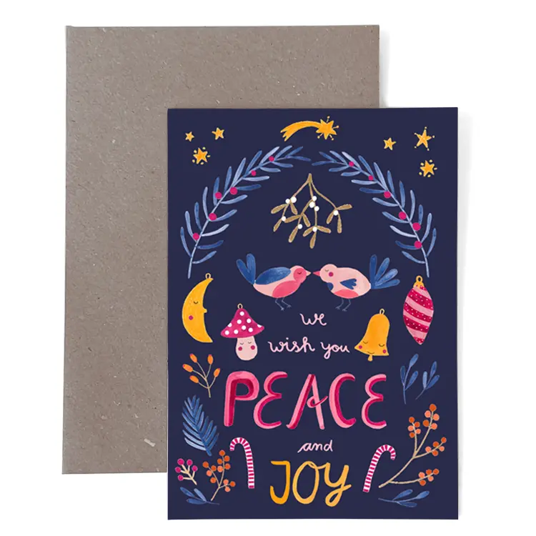 Weihnachtskarte *Peace And Joy* (Klappkarte) 1