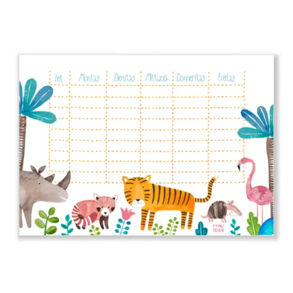 Stundenplan *Wilde Tiere* 1