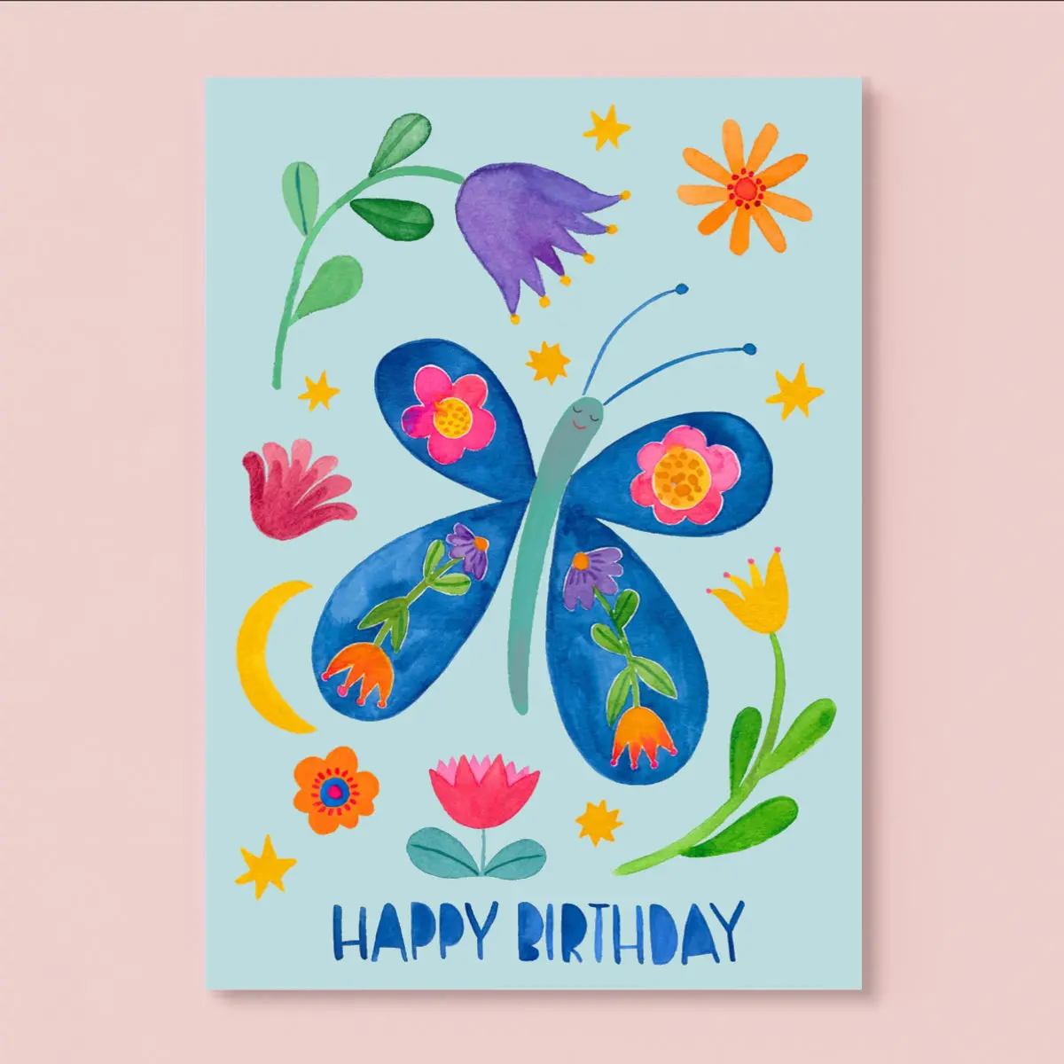 Geburtstagskarte *Happy Birthday* Mit Schmetterling 1
