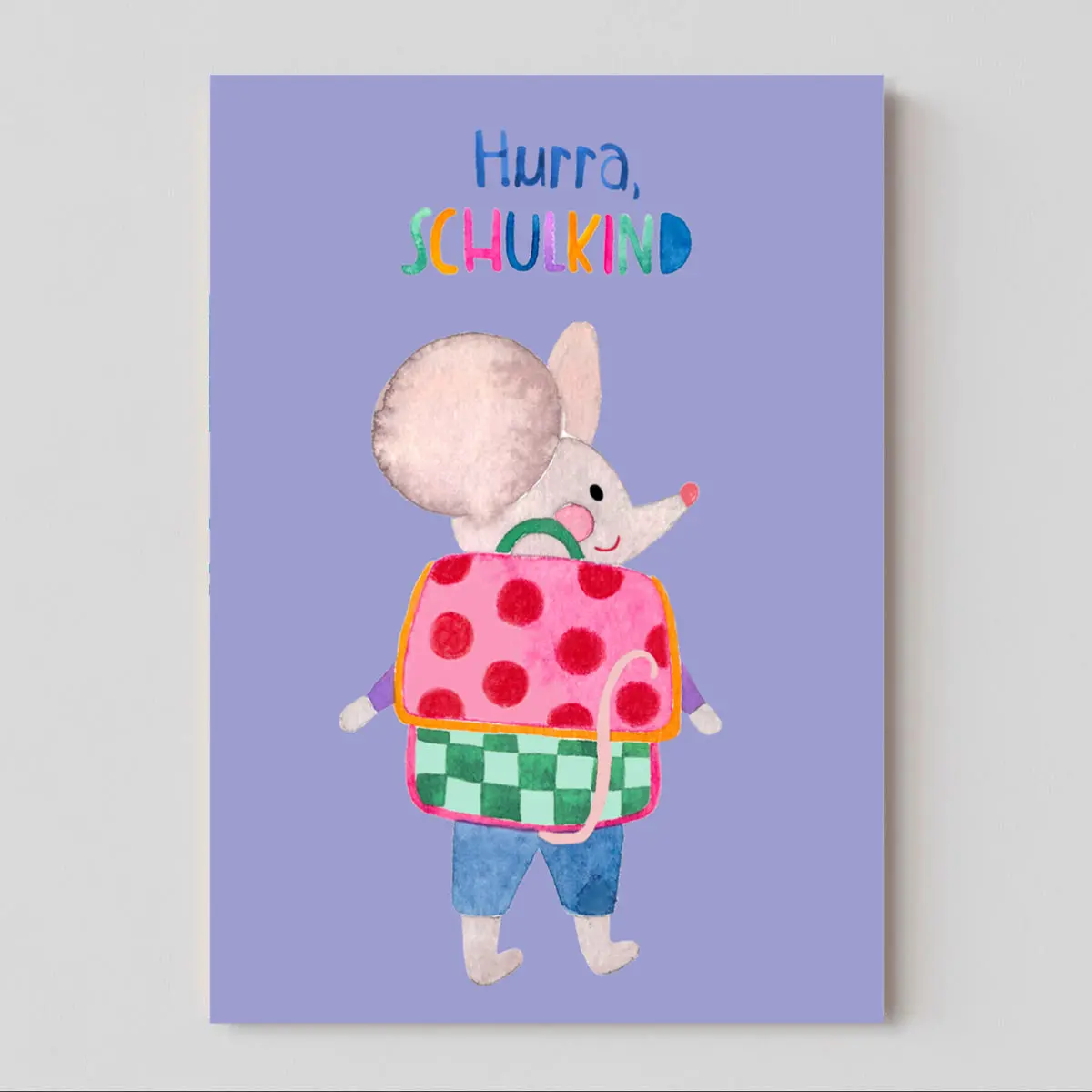 Einschulungskarte *Schulkind* Mit Maus 1