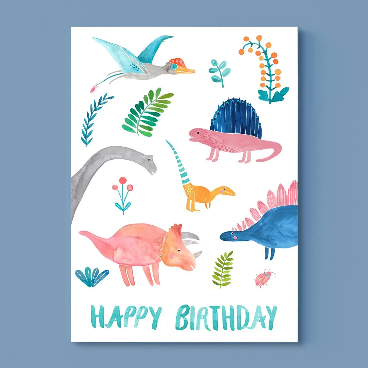 Geburtstagskarte *Happy Birthday* Mit Dinos 1