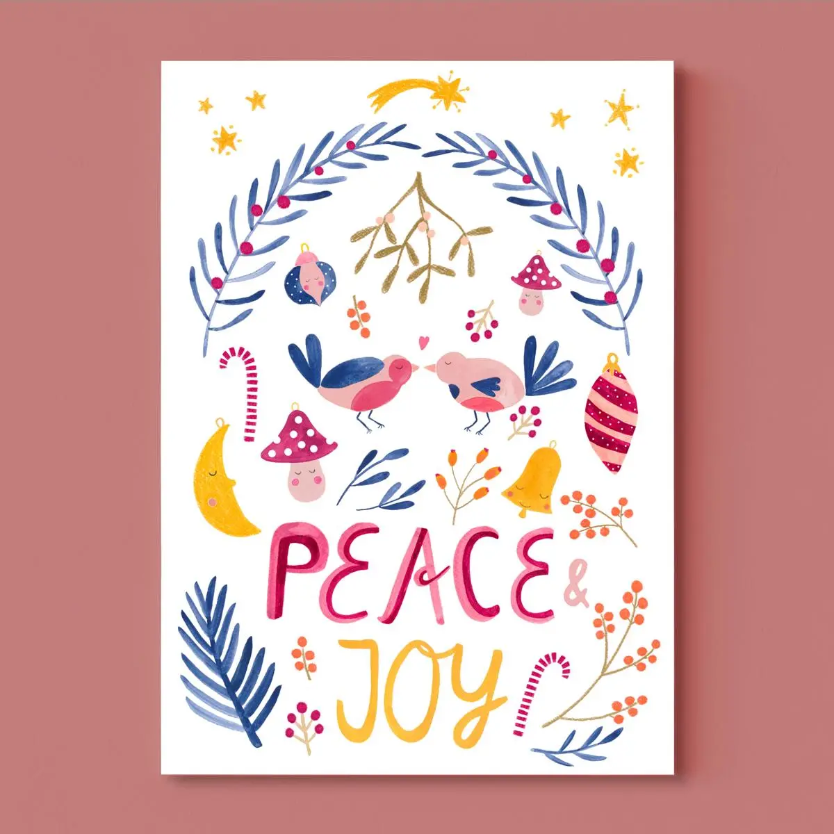 Weihnachtskarte *Peace And Joy* 1