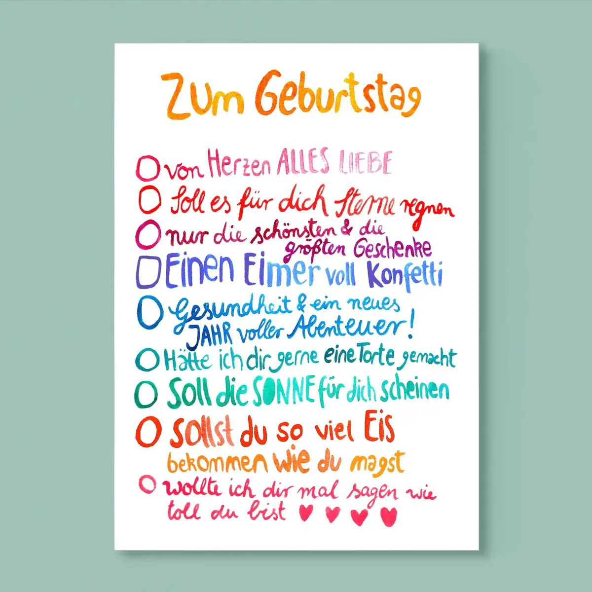 Geburtstagskarte* Zum Geburtstag* 1