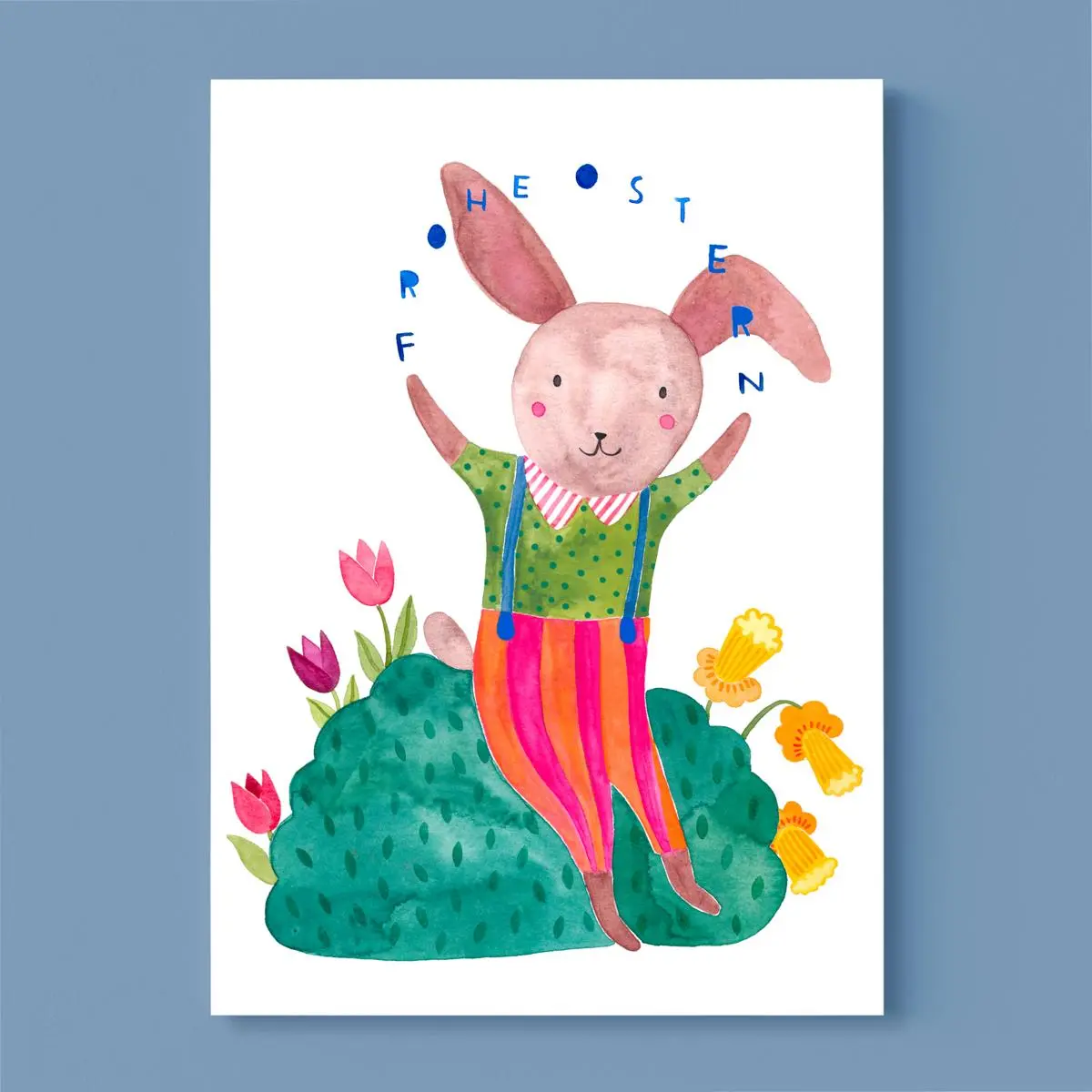 Postkarte *Frohe Ostern* Mit Osterhase 1