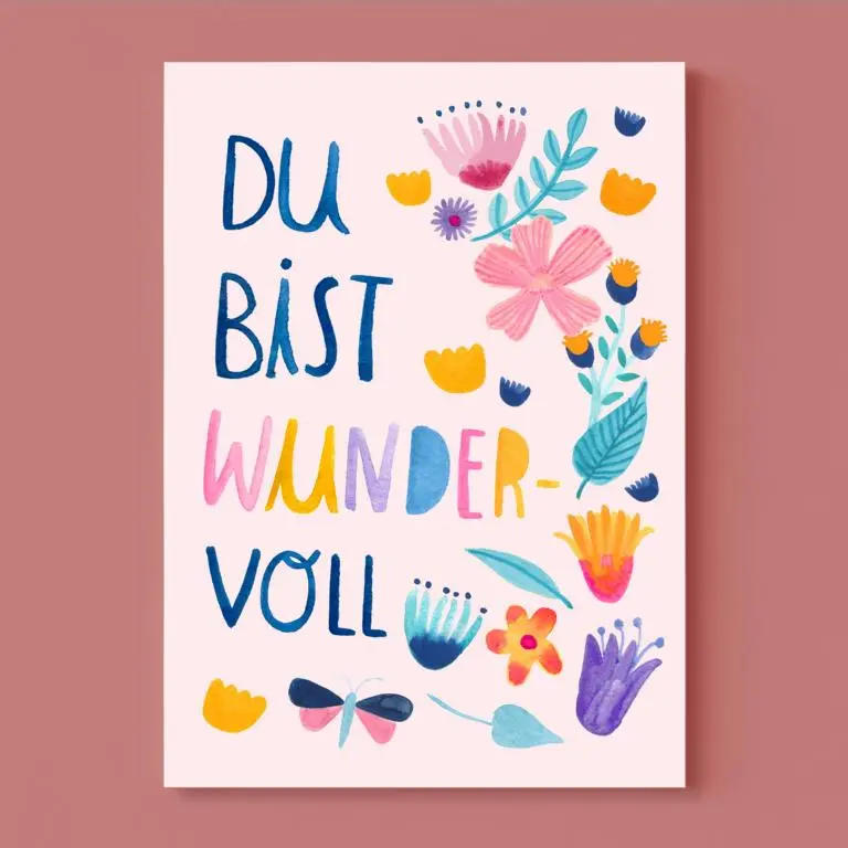 Postkarte *Du Bist Wundervoll* 1
