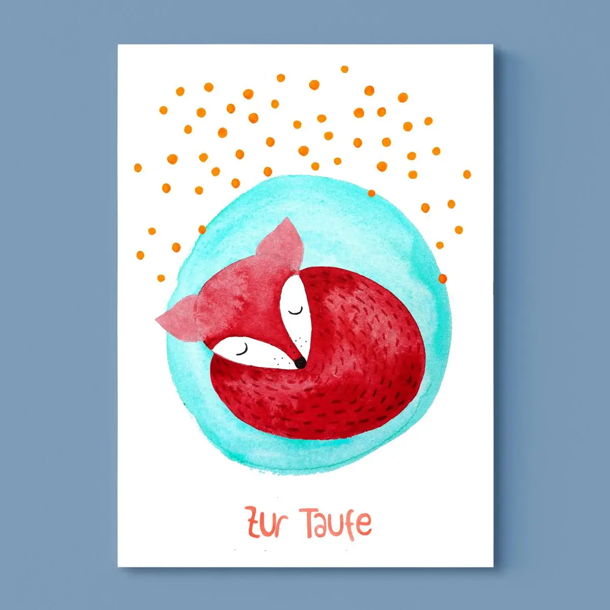Postkarte *Zur Taufe* Mit Füchslein 1