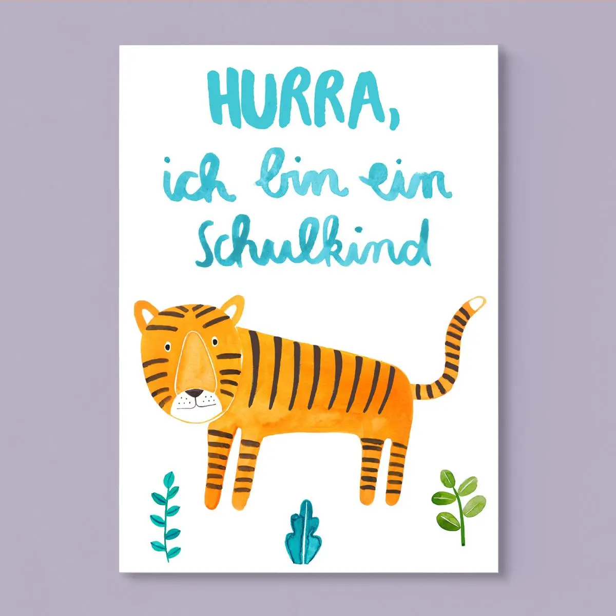 Einschulungskarte *Schulkind* Mit Tiger 1