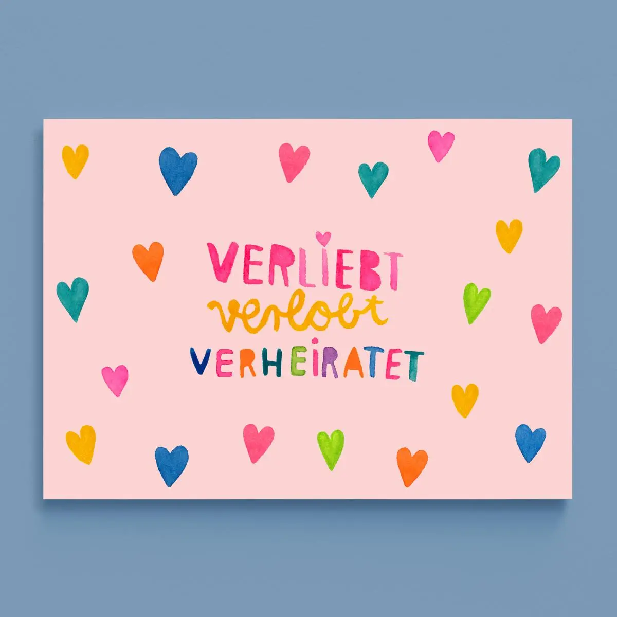 Hochzeitskarte *Verliebt Verlobt Verheiratet* 1