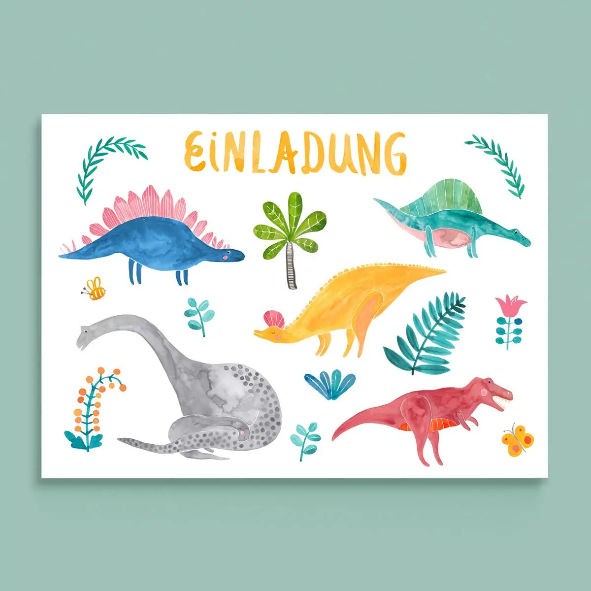 Einladungskarte *Dinosaurier* 1