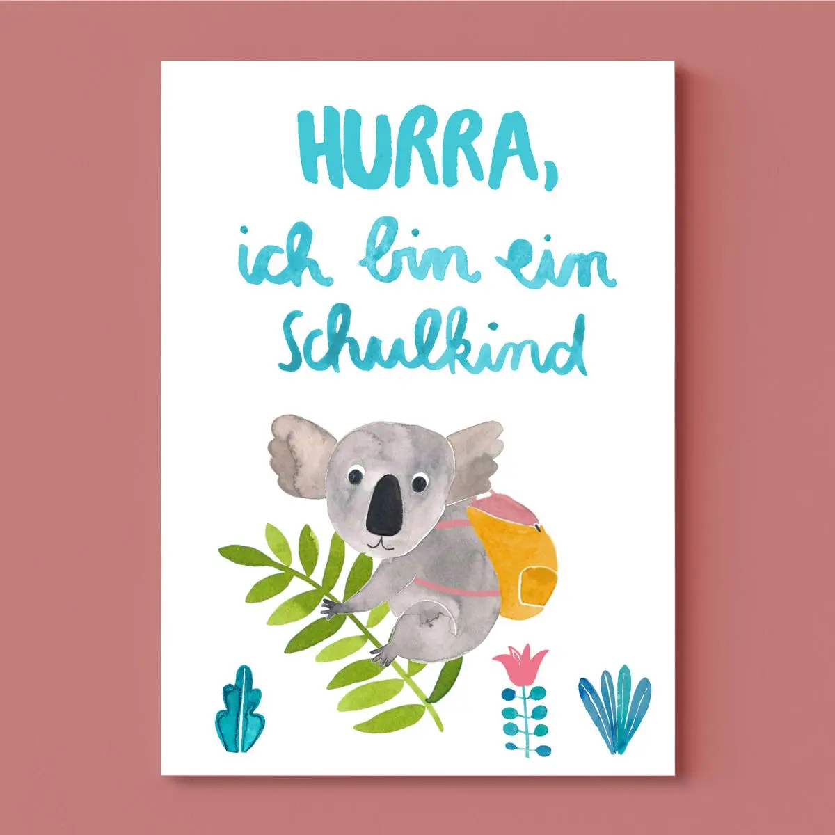 Karte Zur Einschulung *Schulkind* Mit Koala 1