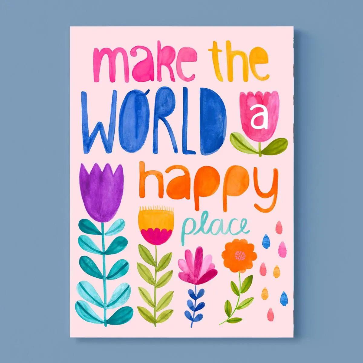 Postkarte *Make The World A Happy Place* 1