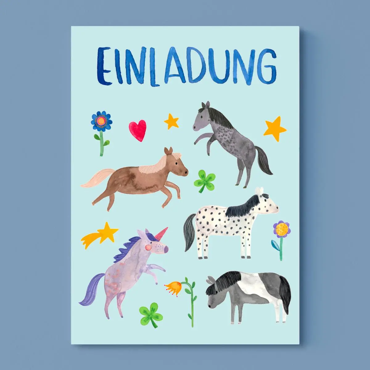 Einladungskarte *Pferde* 1