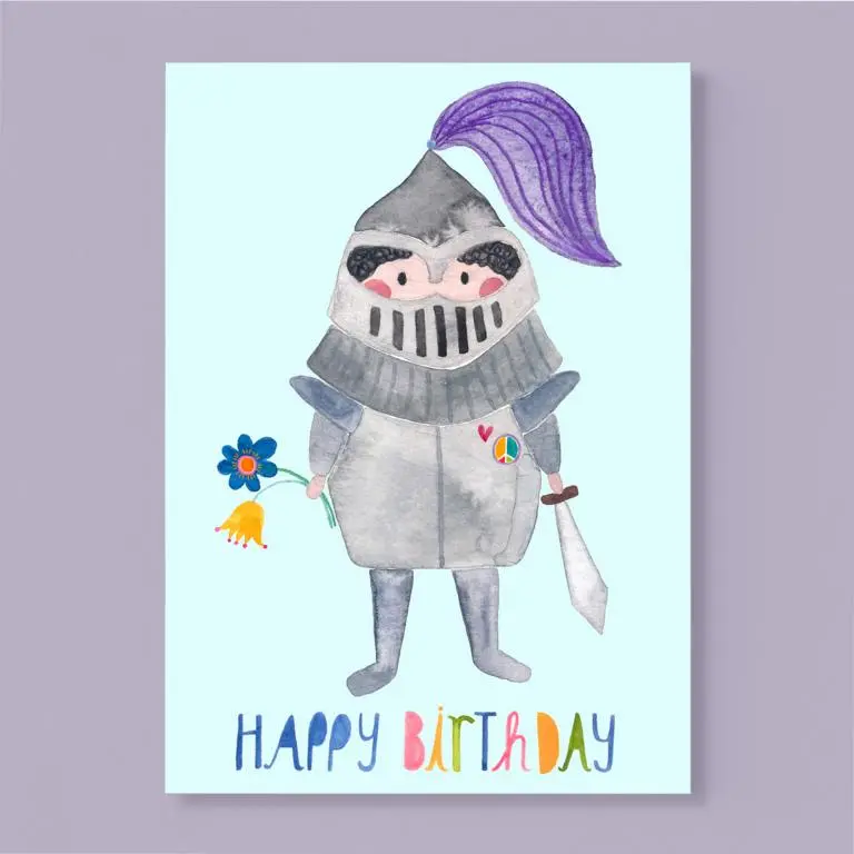 Geburtstagskarte*Happy Birthday* Mit Ritter 1