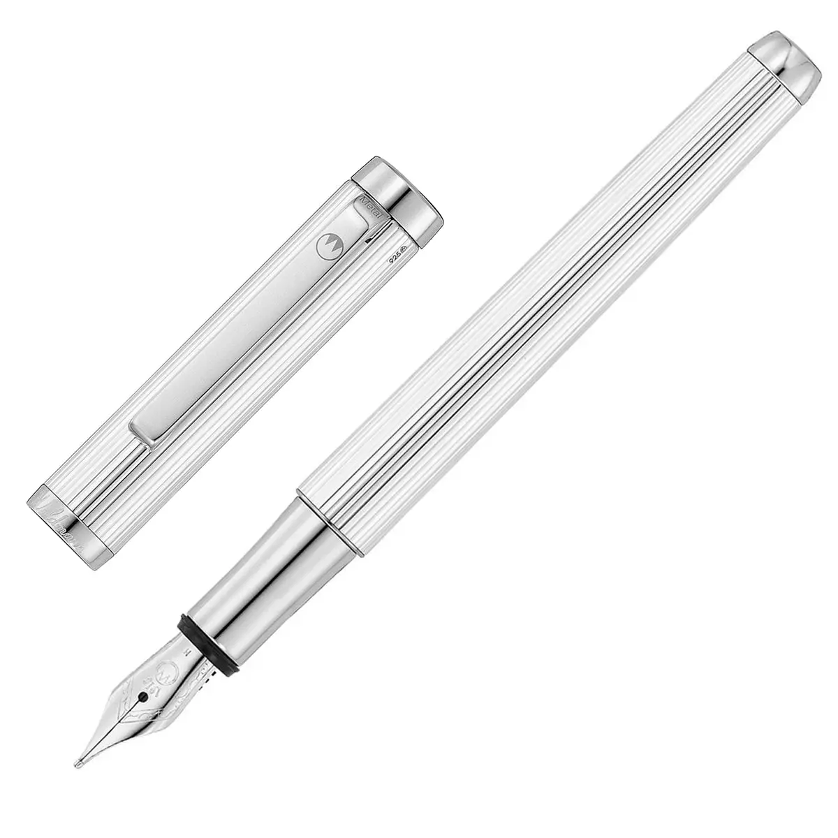 Waldmann, Füller Liberty, Nadelstreifen, Guillochiert, Silber 1