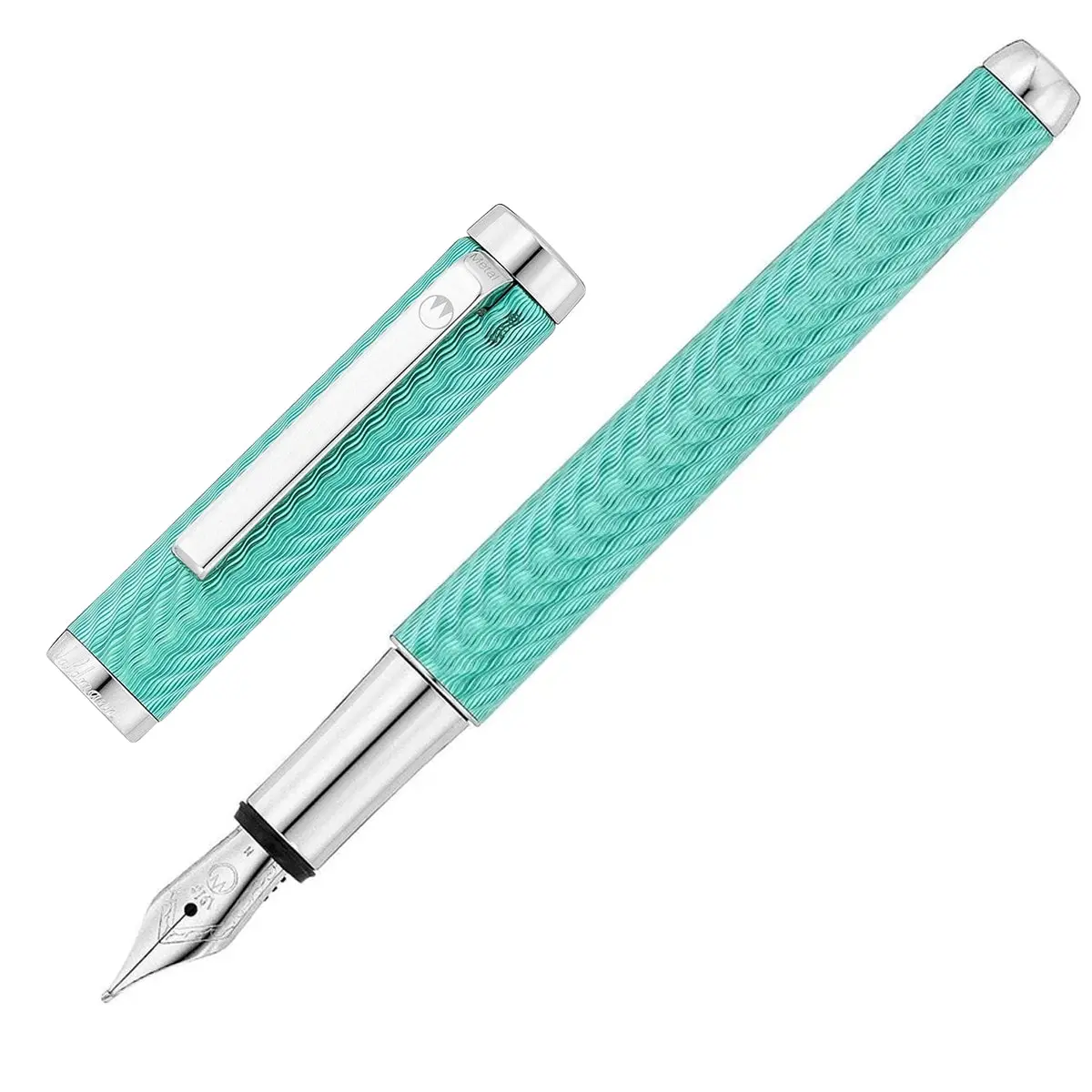 Waldmann, Füller Liberty, Wellen, Guillochiert, Aquamarine 1