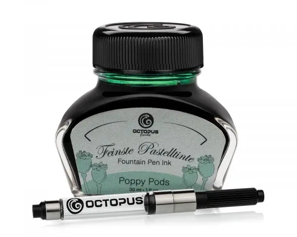 Octopus Fluids Füllhaltertinte Octopus Fluids Pastell-Füllhaltertinten Pastell Grün „Poppy Pods“ Inkl. Standard-Konverter 30 Ml 1