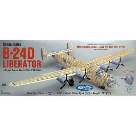 Guillow's 1/28 Consolidated B-24D Liberator Balsa Model 1
