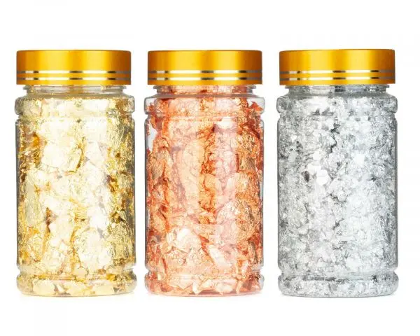 Octopus Fluids Dekorative Metallic-Flakes Gold Silber Roségold Glitzer Set 1
