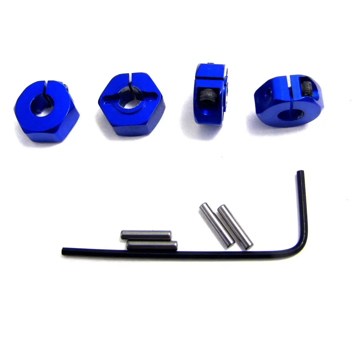Hot Racing Aluminum Locking Wheels Hex Kit: 12Mm (Blue) 1
