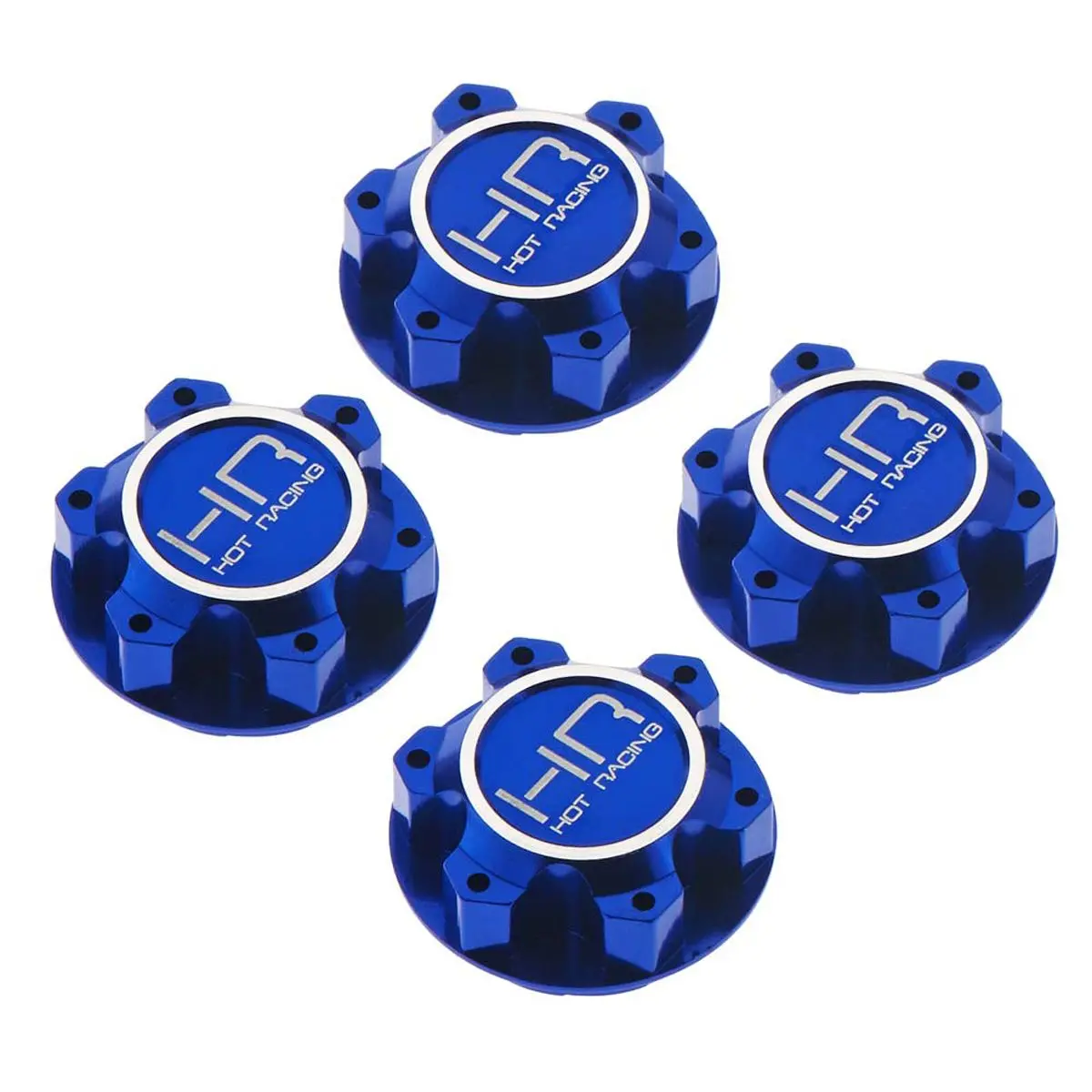 Hot Racing Aluminum 25Mm Serrated Hex Nuts: X-Maxx (Blue) 1