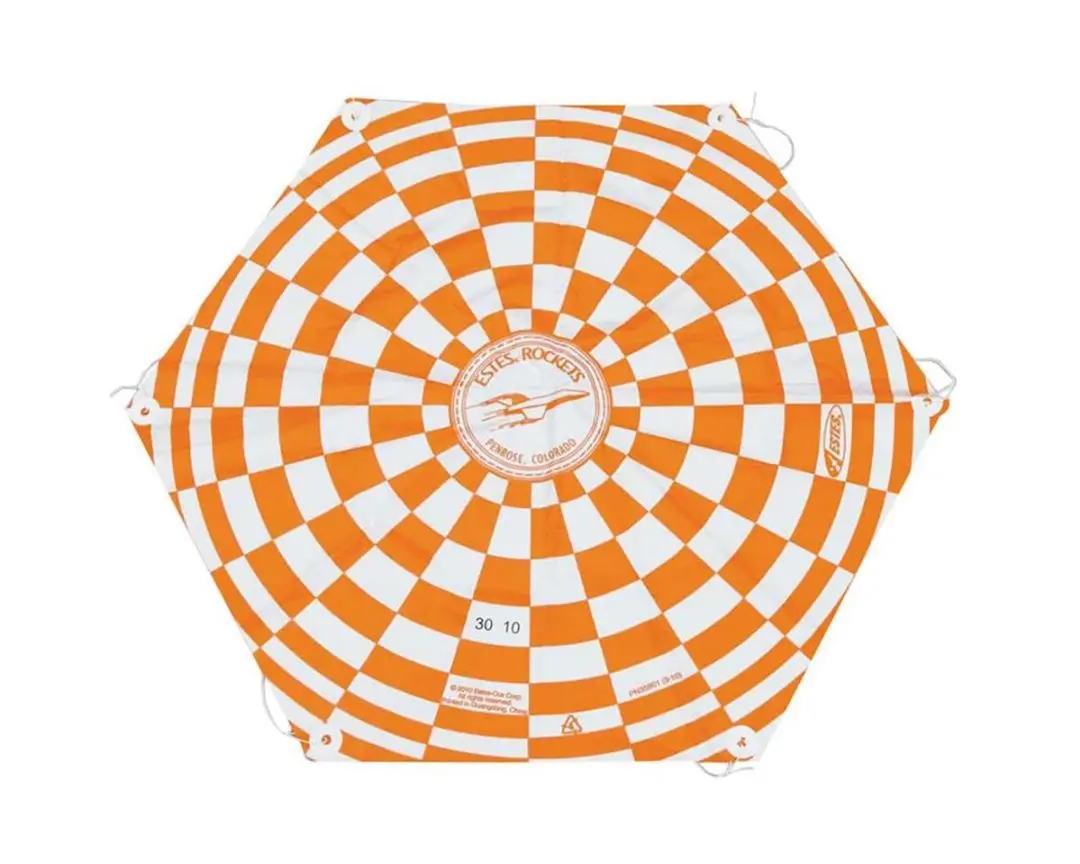 Estes Rockets Preassembled Parachute: 12” (Orange) 1