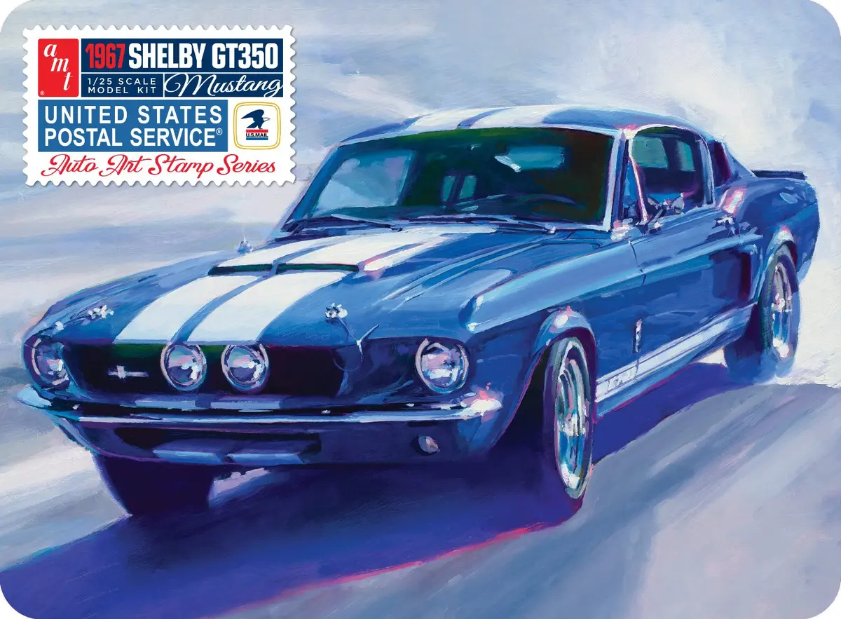 Amt 1/25 1967 Shelby Mustang Gt-350 Stamp Series Model Kit 1