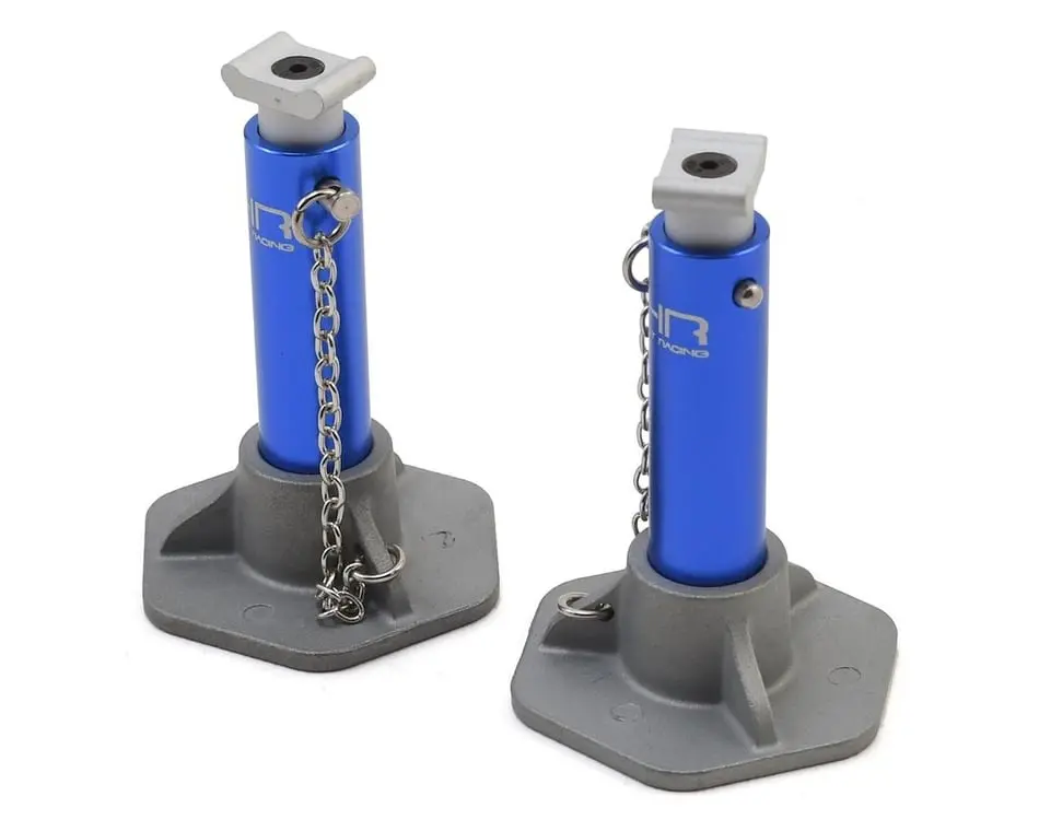 Hot Racing 1/10 Aluminum Jack Stands: Blue 1