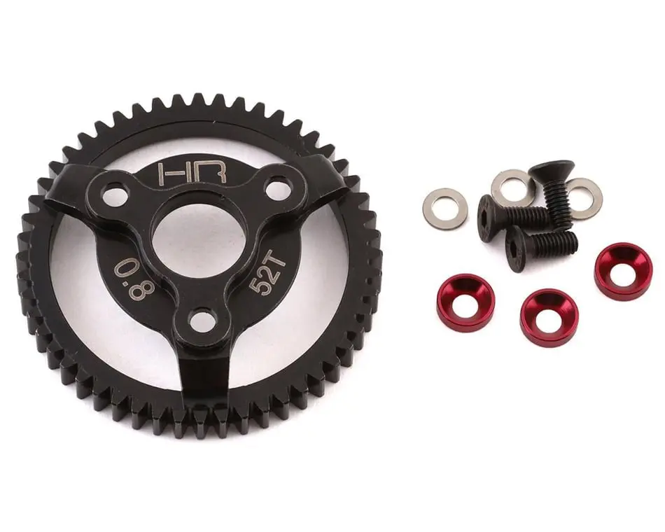 Hot Racing Steel 32P Spur Gear: 52T (Red) 1