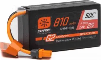 Spektrum Smart 2S 810Mah 2S 50C Lipo Battery 1