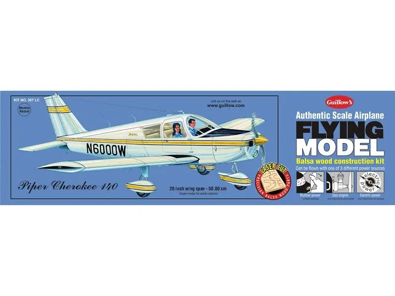 Guillows 1/20 Piper Cherokee 140 Wooden Flying Model 1