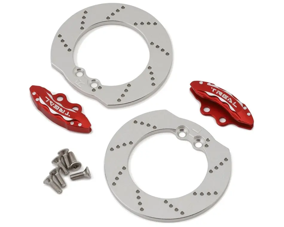 Treal Hobby Cnc Aluminum Brake Disc & Caliper Set: Redcat Gen9 (Silver) (2) 1