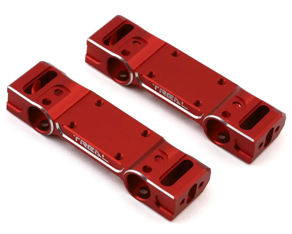 Treal Hobby Aluminum 7075 Front And Rear Bumper Mounts: Redcat Gen8 (Red) 1